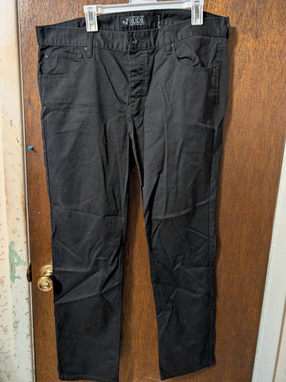 HT Brand Slim Straight Pants sz 38 XXX Rude Punk Goth Hottopic